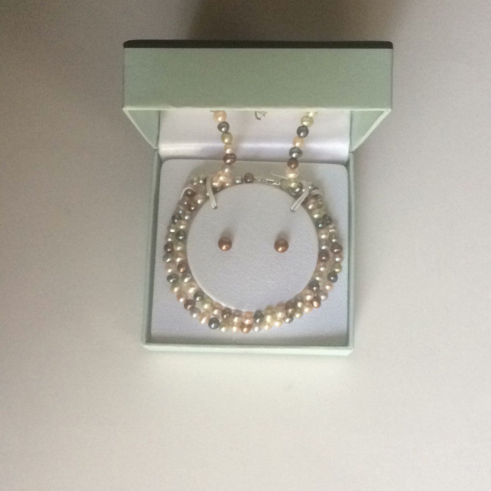 Pearls  (necklace, earrings, & bracelet)